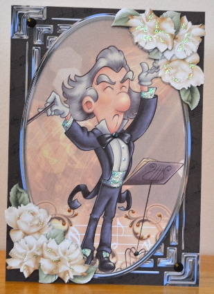 The Music Conductor Card Front with Gift Tag by Debbie Knechtel