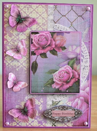Cardtopper with Matching Envelope Soft Pink Rose 785 by Debbie Knechtel