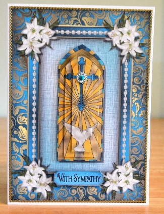 Stained Glass Cross with Lilies Py by Debbie Knechtel
