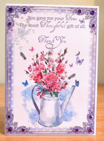 2 Thank You Watering Can Card Fronts by Debbie Knechtel