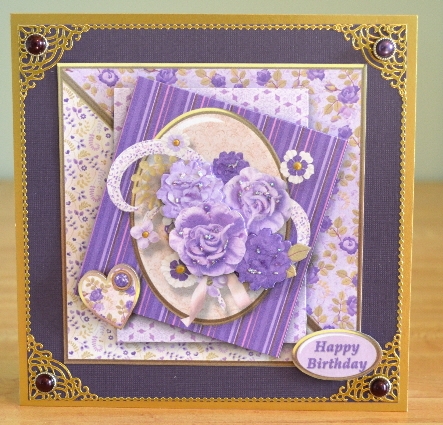 Purple Posy - Layered Card Mini Kit by Debbie Knechtel