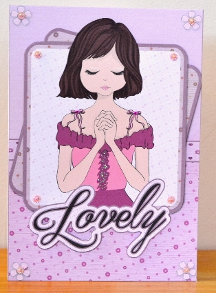 Lovely Contemplation Card Front & Topper by Debbie Knechtel