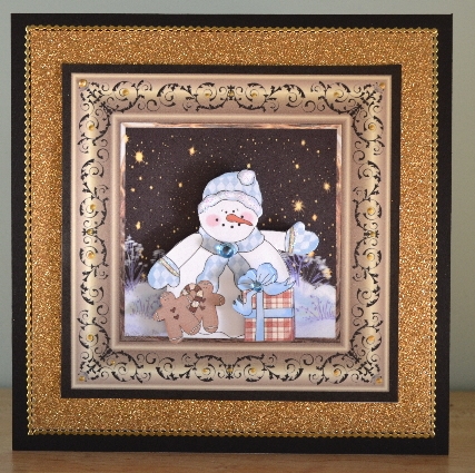 Snowman has gifts by Debbie Knechtel