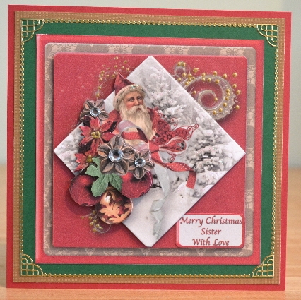 Vintage Christmas - Red - Diamond Panel Card Mini Kit by Debbie Knechtel