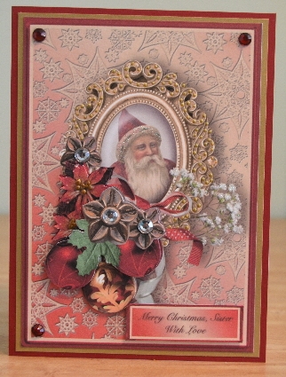 Vintage Framed Santa Gift Set Mini Kit - Red by Debbie Knechtel