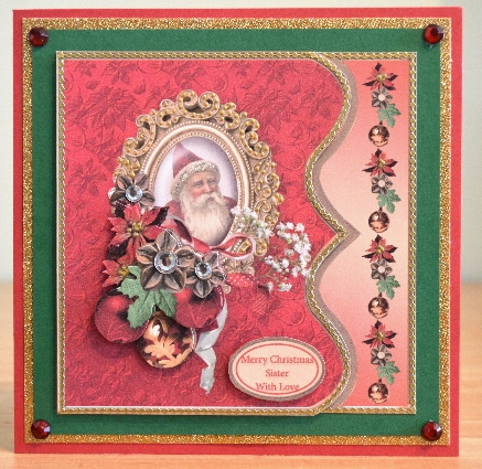 Vintage Santa Claus - Red - Offset Bracket Card Mini Kit by Debbie Knechtel