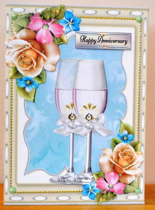 Beautiful Champagne Flutes With Roses by Debbie Knechtel