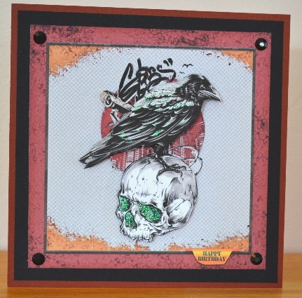 Cool Raven and Skull Card Kit 1084 by Debbie Knechtel