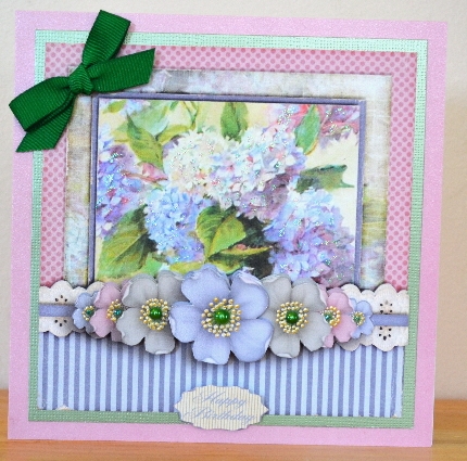 Vintage Stripes Dots Flowers soft purple blush 1104 by Debbie Knechtel
