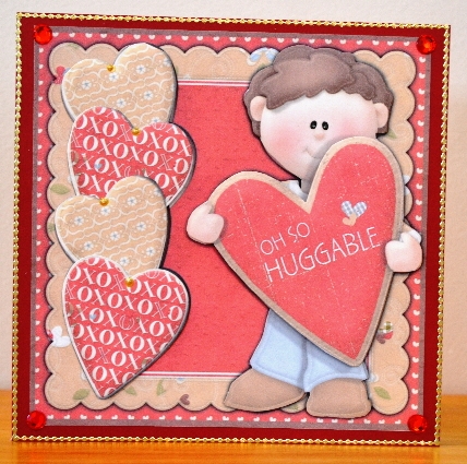 Oh so Huggable card front with decoupage by Debbie Knechtel