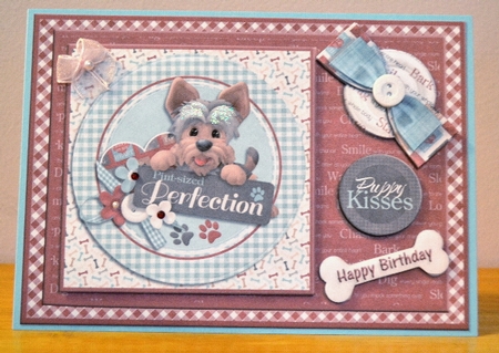 Happy Birthday Yorkie quick card front by Debbie Knechtel