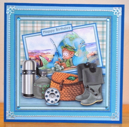FISHING WHEN IN DOUBT EXAGGERATE 7.5 Decoupage Ages & Insert Mini Kit by Debbie Knechtel