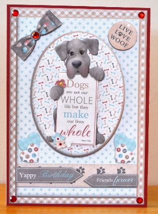 Yappy Birthday Friends Forever Doggy quick Card Front by Debbie Knechtel