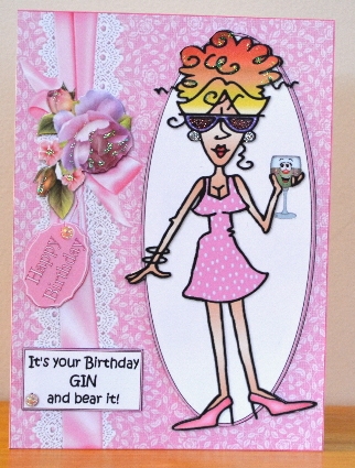 Rita gin and bear it quick card by Debbie Knechtel