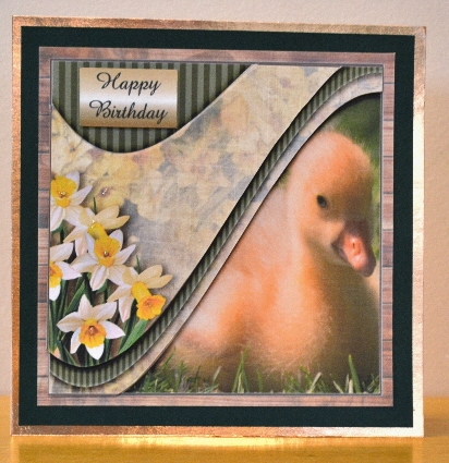 Vintage Easter Fluffy Chick green 1202 by Debbie Knechtel