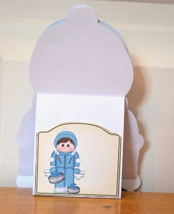 3D On the Shelf Card Kit - Winter Sports Garry goes Curling by Debbie Knechtel