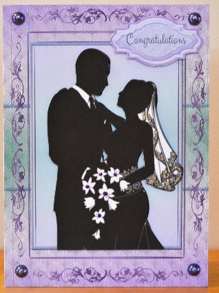 Beautiful Wedding Silhouette 8x8 by Debbie Knechtel