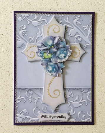 Sympathy Cross Vintage Blue by Debbie Knechtel