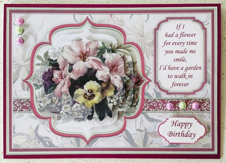 LILIES & PANSIES SPRAY A5 Card Topper & Pyramage  by Debbie Knechtel