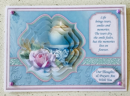 SYMPATHY CANDLE & VERSE A5 Card Topper & Pyramage  by Debbie Knechtel