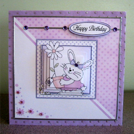 Little Bunny Quick Card with Pyramage Topper by Debbie Knechtel