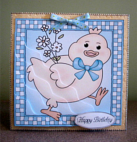 Little Chick Quick Card Wavy Corner Side Stacker Topper by Debbie Knechtel