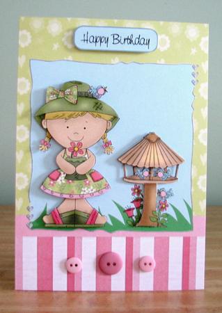 Garden Scene Card Front by Debbie Knechtel