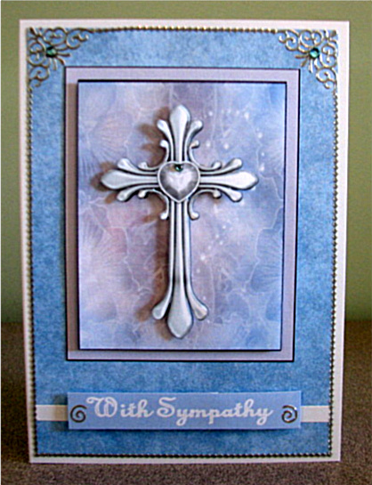 Ornate Blue Cross Sympathy Decoupage Featured Gallery Photo