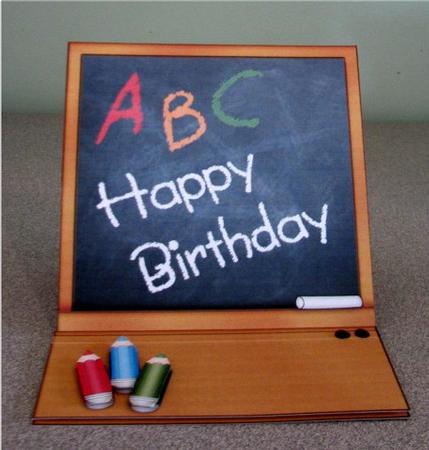 Blackboard and Desk Easel Card Kit with 3D Decoupage by Debbie Knechtel