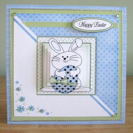 Little Easter Bunny Quick Card with Pyramage Topper by Debbie Knechtel