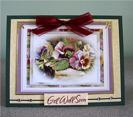 Pansy Parade A5 Card Front by Debbie Knechtel