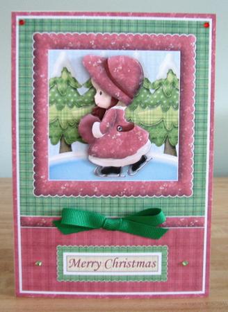 Vintage Girl Skating Christmas Topper and Decoupage by Debbie Knechtel