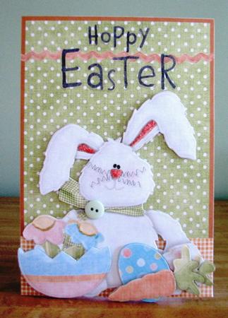 Hoppy Easter Bunny Treats Decoupage Card by Debbie Knechtel