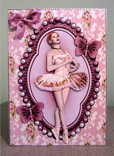 Pretty Dancing Ballerina in Ornate Frame by Debbie Knechtel