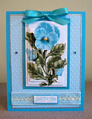 Aqua Pansy Pyramage by Debbie Knechtel