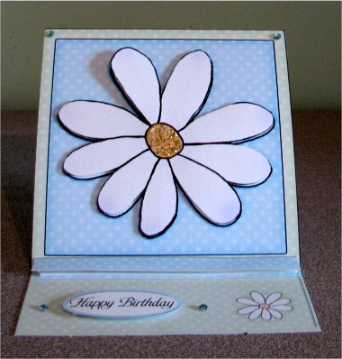 Daisy Easel Card Kit in with 3D Decoupage by Debbie Knechtel
