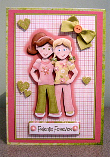 Friends Forever - Card Front with Decoupage by Debbie Knechtel
