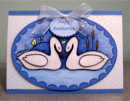 Love Swans Wedding or Anniversary Topper by Debbie Knechtel