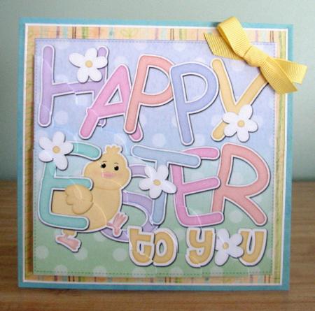 Happy Easter to You Easter Chick Felties Scallop Corner by Debbie Knechtel