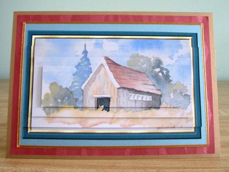 Barn in the Woods Pyramid in the Middle Card by Debbie Knechtel