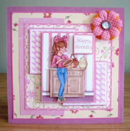 Baking Queen Quick Card with Decoupage by Debbie Knechtel