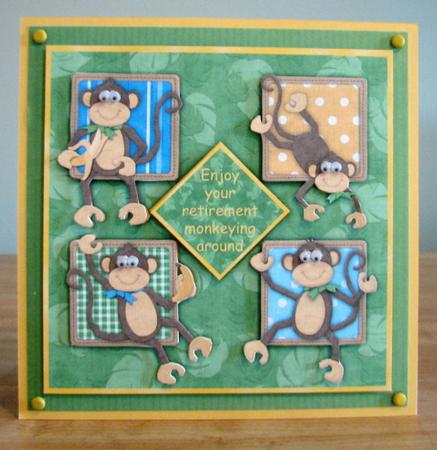 Monkeys Go Wild Male and Retirement Decoupage by Debbie Knechtel