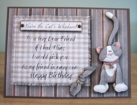 You're the Cat's Whiskers! Cats Verse Card Front by Debbie Knechtel