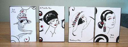 Art Deco Notecard Set 4 by Debbie Knechtel