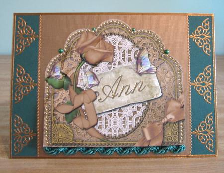 Ann Gold Butterfly Rose Scallop Bottom Stacker by Debbie Knechtel