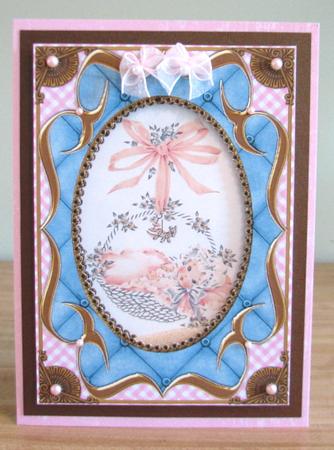 New Baby Fancy Bracket 7x5 Picture Card Front and Frame by Debbie Knechtel