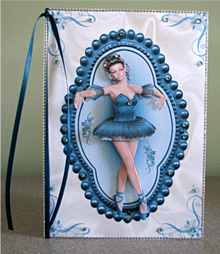 Pretty Ballerina in Blue Bead Frame by Debbie Knechtel