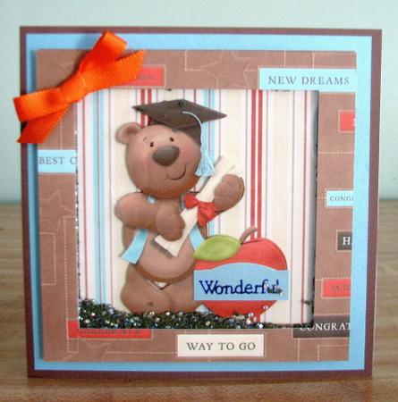 Cap and Gown Shaker Picture Frame Card by Debbie Knechtel