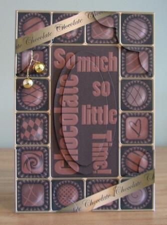 A5 Chocolate Greetings Scallop Corners N Pyramage by Debbie Knechtel