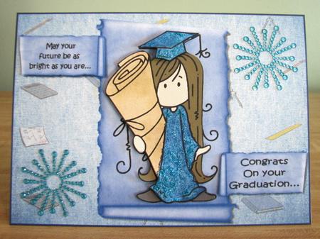 Congratulations to Ava the Grad in Blue by Debbie Knechtel